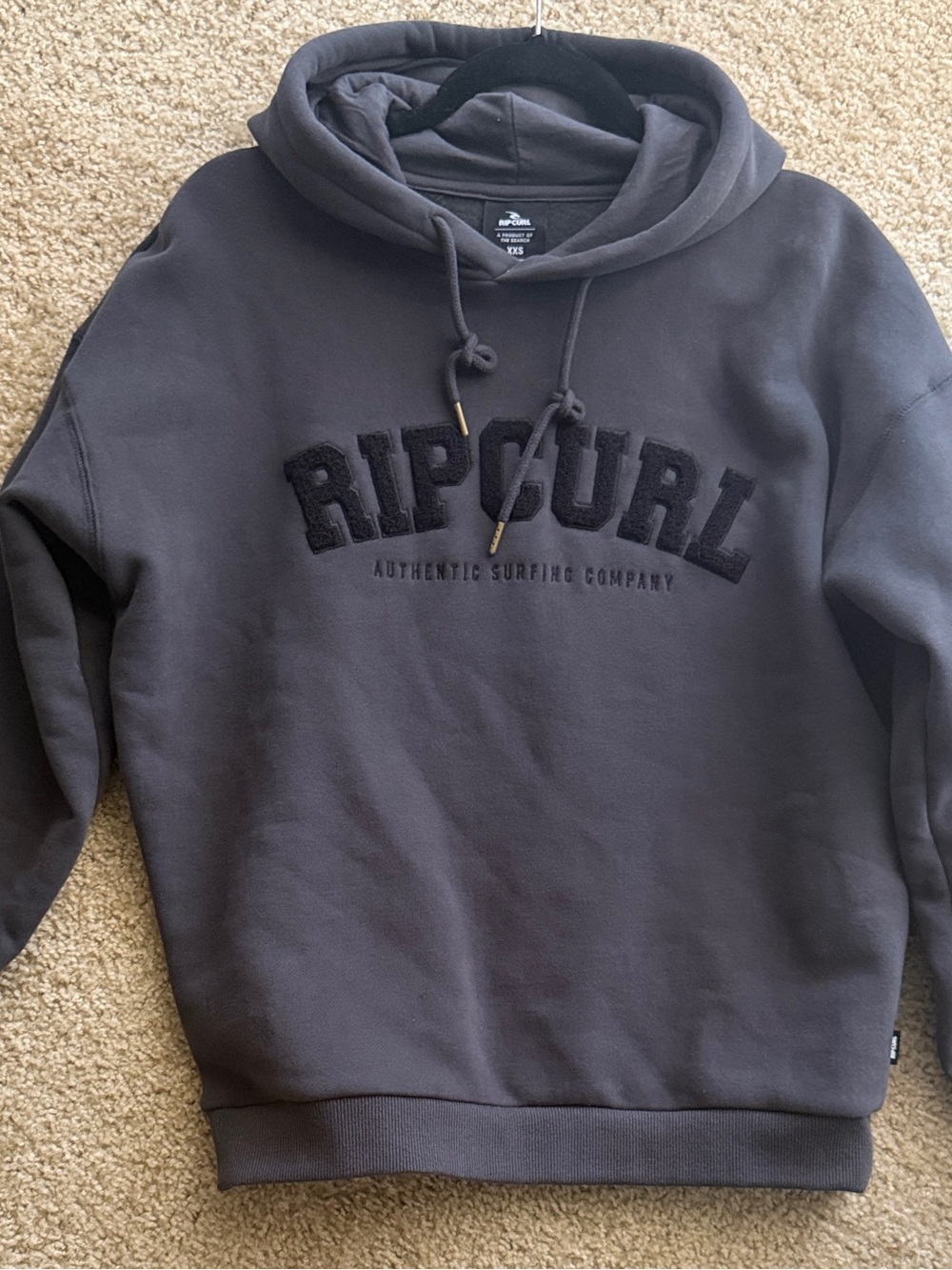Rip Curl Charcoal Gray Logo Pullover Hoodie - Picture 2 of 4